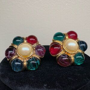 Blanca Vibrant Gold-Tone multicolor Floral Earrings